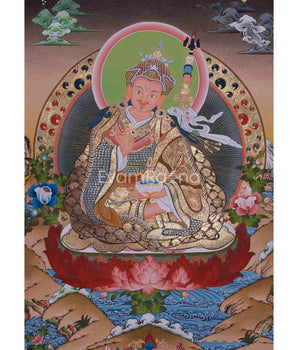 Original Hand-Painted Guru Rinpoche Thangka:
