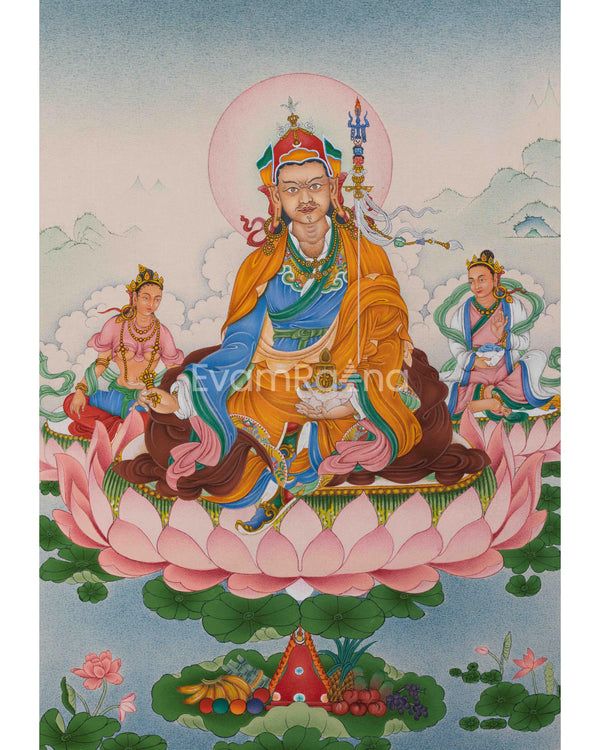 Guru Rinpoche With Others Thangka