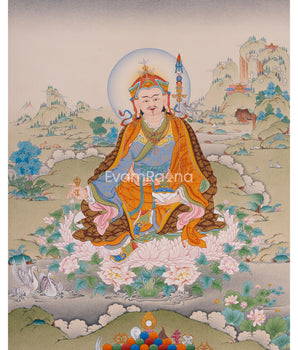 Guru Rinpoche in Tibetan Thangka Painting