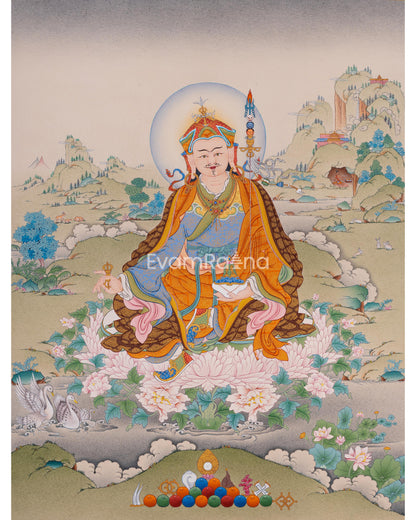 Guru Rinpoche in Tibetan Thangka Painting