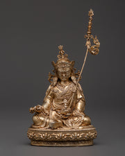 Gold-Plated Guru Rinpoche Statue in Copper