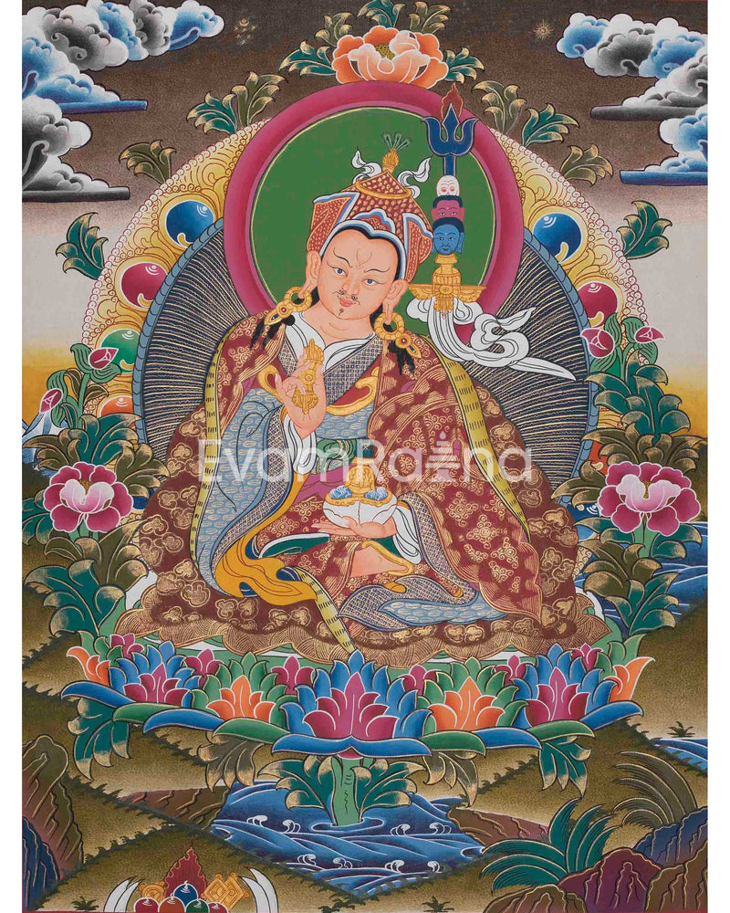 Beautifully Hand-Painted Guru Rinpoche Thangka | Guru Padmasambhava