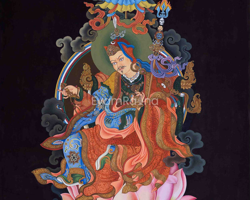 Traditional Giclee Print For Guru Rinpoche Puja | High Quality Giclee Print Of Lotus Born Master For Rituals