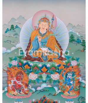 Padmasambhava Meditation Thangka Print | Blessings of Guru Rinpoche | The Lotus Born Master