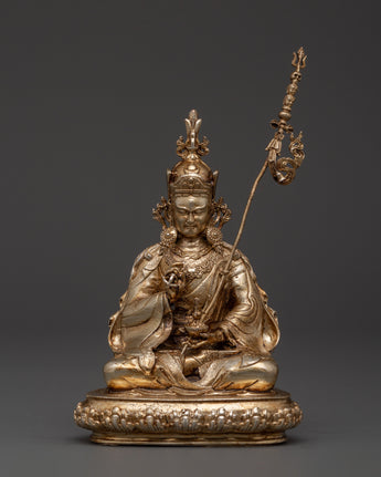 Silver Plated Guru Tsokye Dorje Statue 