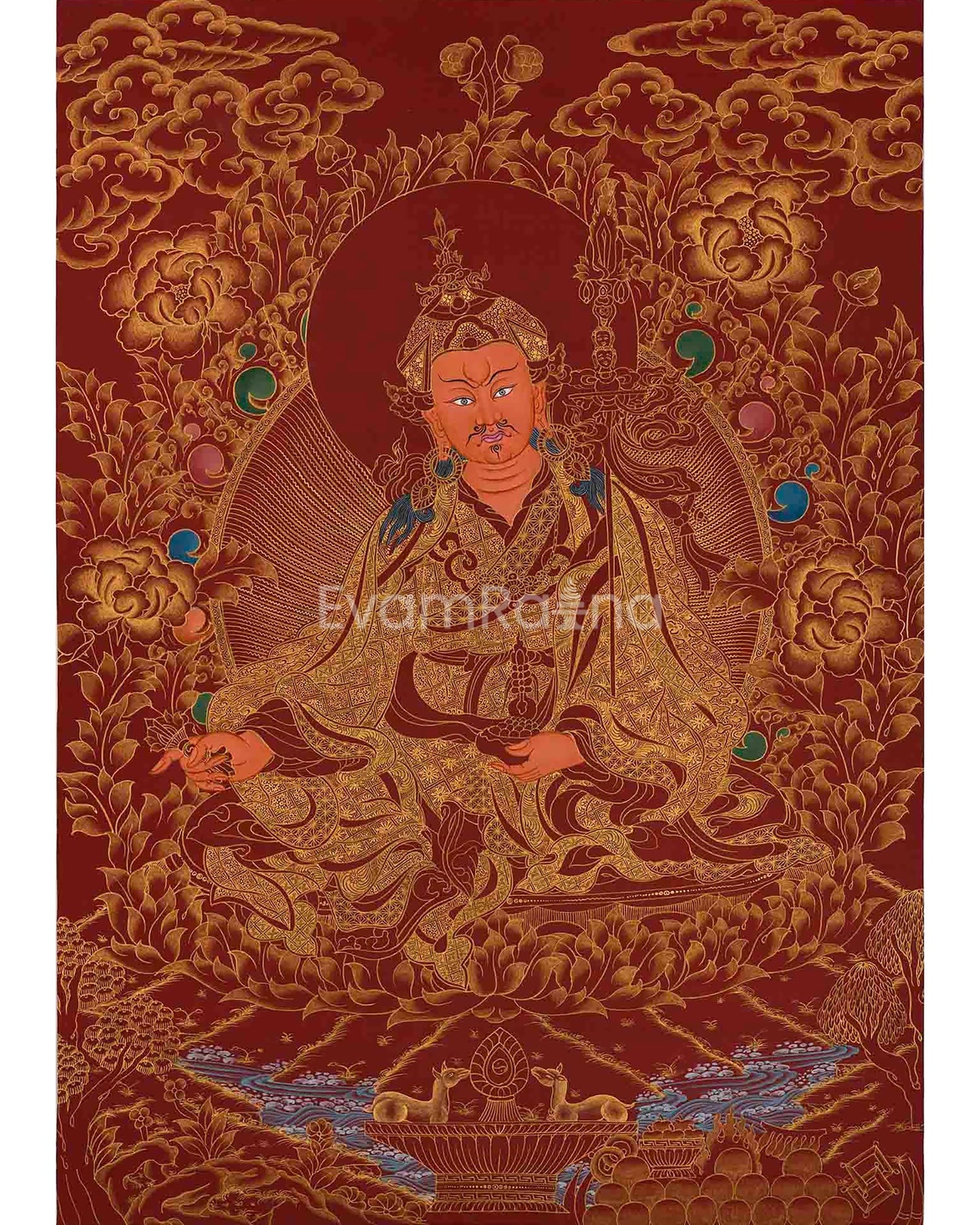 Guru Rinpoche Thangka | Red Background