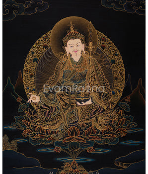 gold-thangka-of-guru-rinpoche-precious-teacher-of-tibetan-buddhism