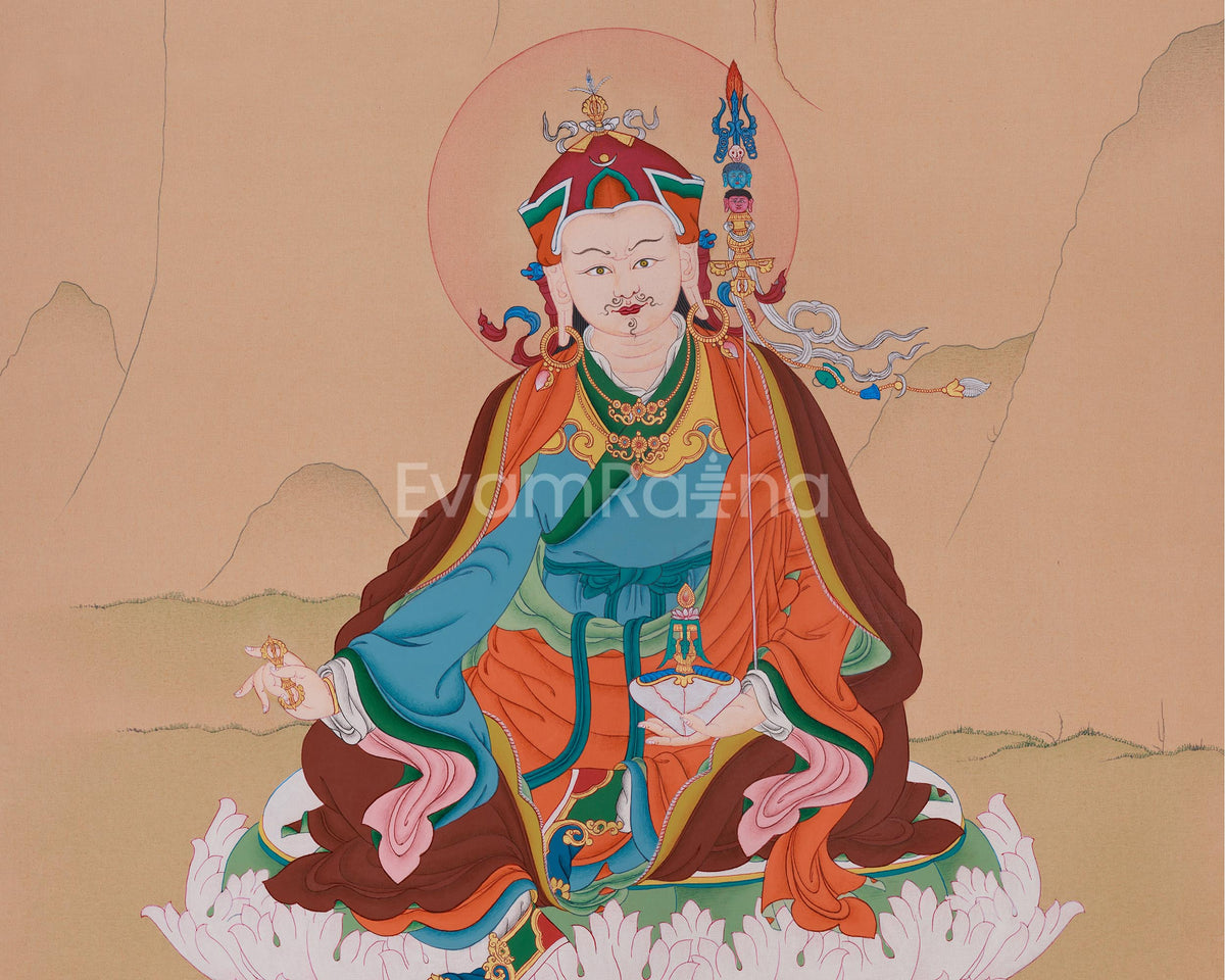 Minimalist Guru Rinpoche Thangka | Spiritual Awakening & Enlightenment