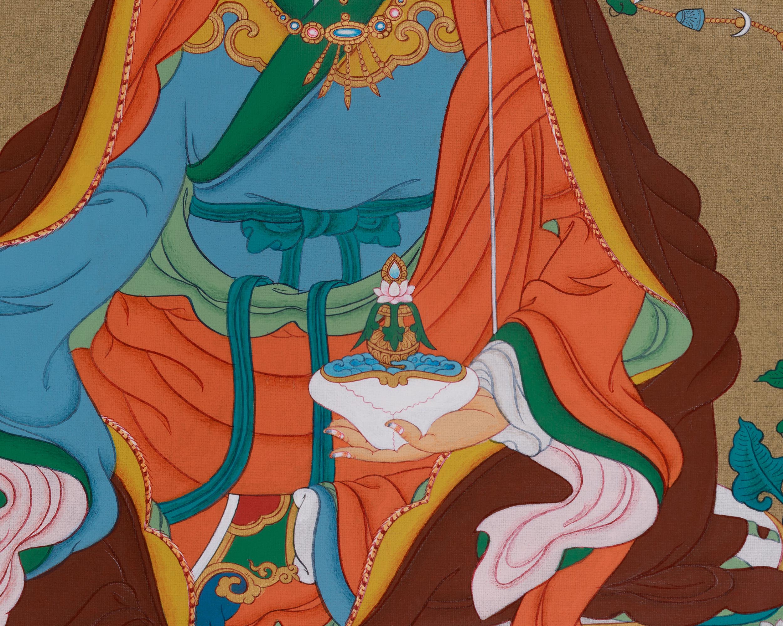 The Lotus Born Padmasambhava Thangka | Buddha of Wisdom and Compassion