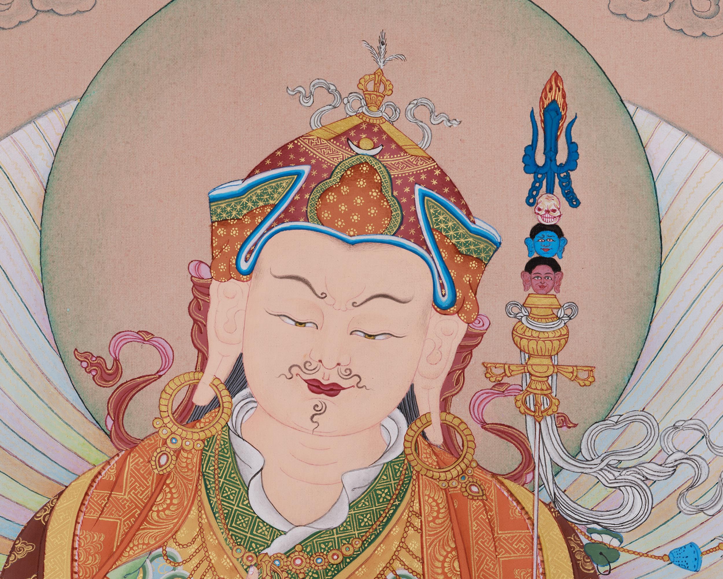 Majestic Thangka of Eight Manifestations of Guru Padmasambhava | Iconic Forms of the Lotus-Born Master