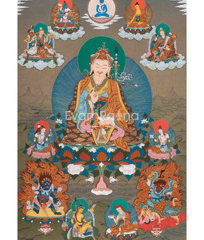 Traditional Hand Painted Guru Sangye Thangka | Art Of Guru Rinpoche, The Lotus Born