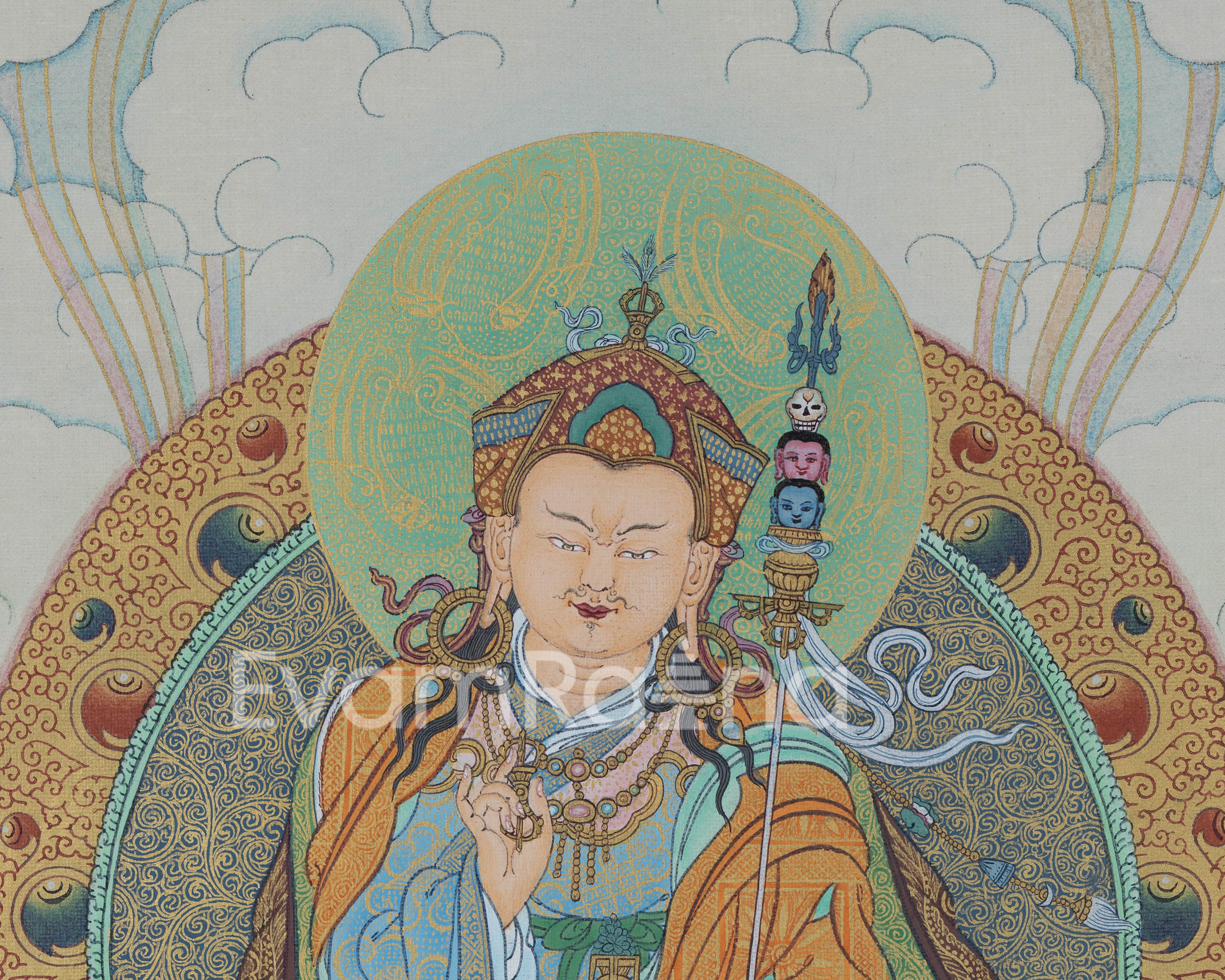 Thangka Print Of The Great Teacher | Guru Rinpoche Digital Print | Guru Padmasambhava For Meditation