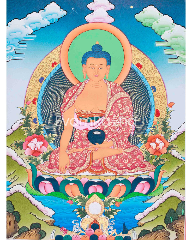 Original Hand-Painted Shakyamuni Buddha Wall Hanging | Positive Art for Home