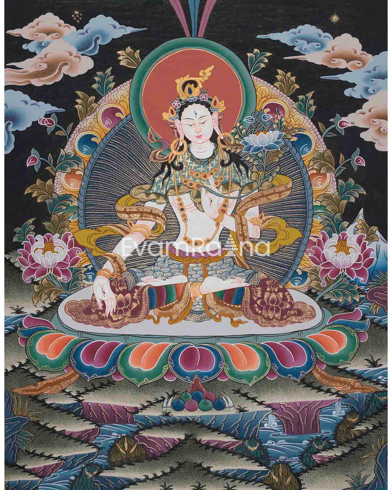 Hand-Painted White Tara