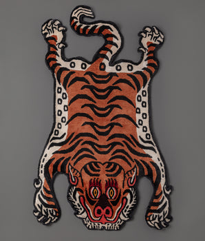 Decorative Tiger Floor Mat | Handcrafted Wool Rug