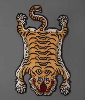 Tibetan Tiger Tufted Woolen Rug