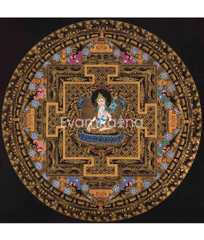 Original Hand Pained White Tara Mandala Thangka Painting