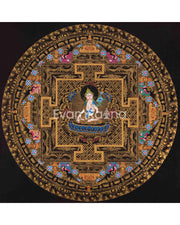 Original Hand Pained White Tara Mandala Thangka Painting