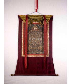 Vintage Hand Painted Buddha Mandala Thangka