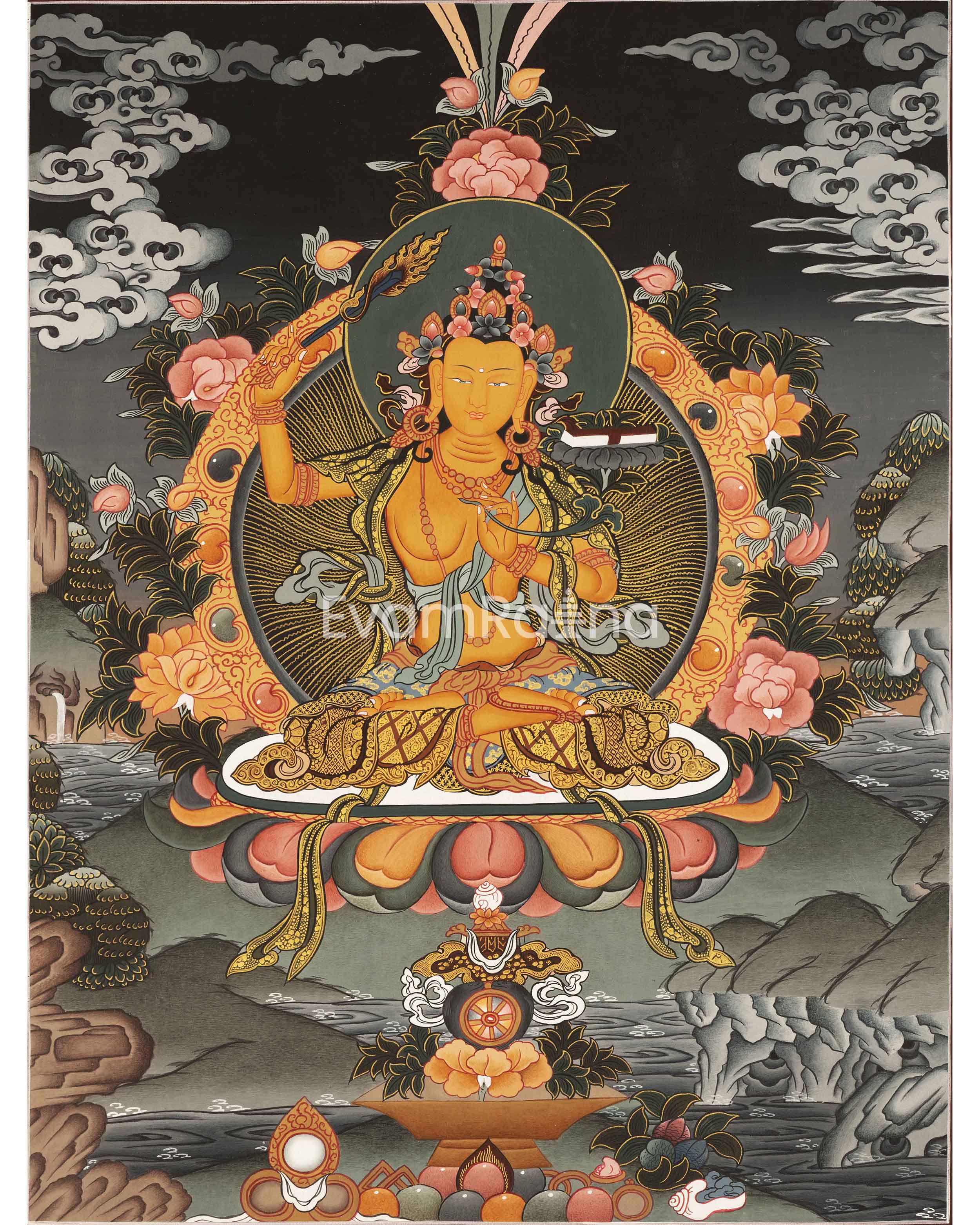 HandPainted Manjushree Thangka
