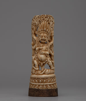 Six-Armed Mahakala Bone Stamp Statue