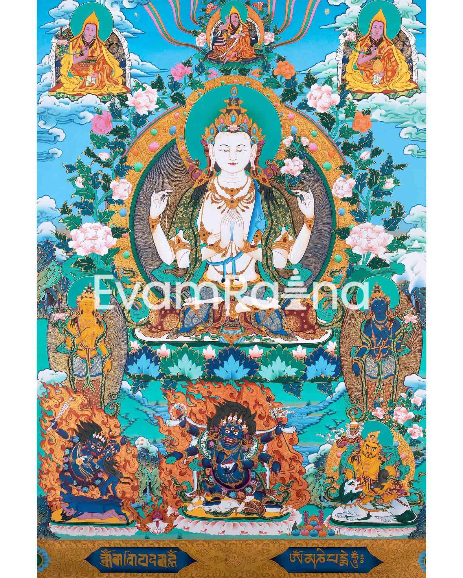 Handmade Avalokiteshvara Thangka