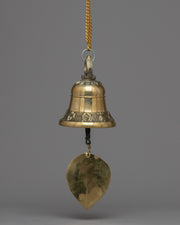 Handcrafted Brass Hanging Bell with Chain | Decorative Wind Chimes for Home Decor | Thoughtful Housewarming Gift