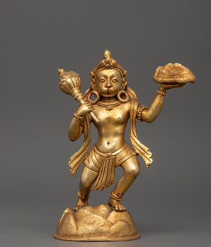 Gold Plated Hanuman Statue