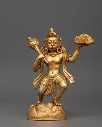 Gold Plated Hanuman Statue