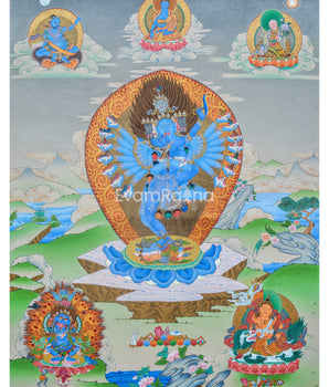 Hand-Painted Hevajra Thangka for Home Deco