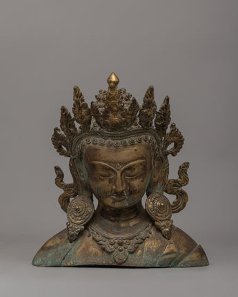Copper Body Buddha Head Decor