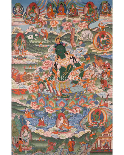 Old Green Tara Thangka