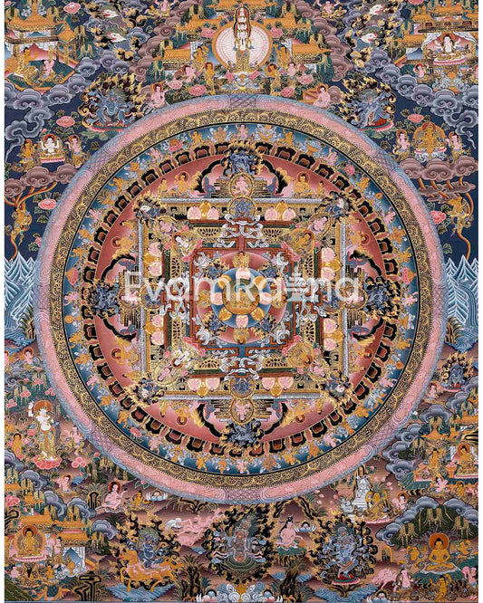 Original Hand-Painted Heruka Mandala Thangka | Tibetan Buddhist Meditation And Yoga Art |