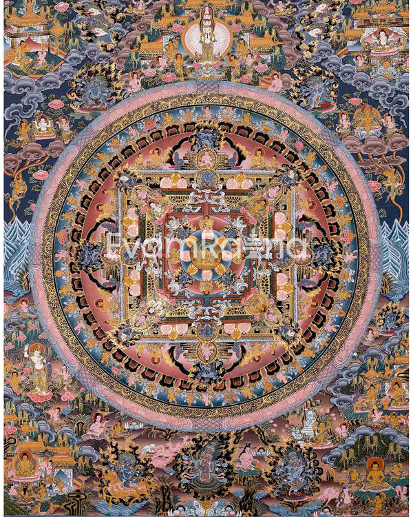 Original Hand-Painted Heruka Mandala Thangka | Tibetan Buddhist Meditation And Yoga Art |