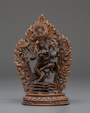 Tantric Protector Hevajra Statue | Oxidized Copper Tibetan Deity Sculpture