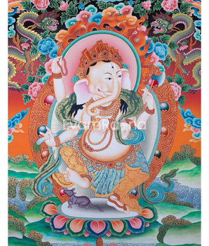 Original Hand Painted Ganesh Thangka