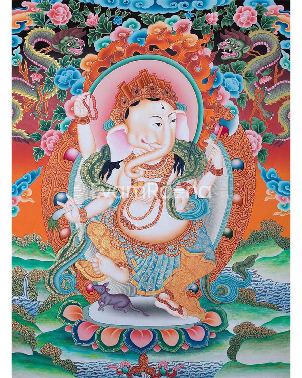 Original Hand Painted Ganesh Thangka