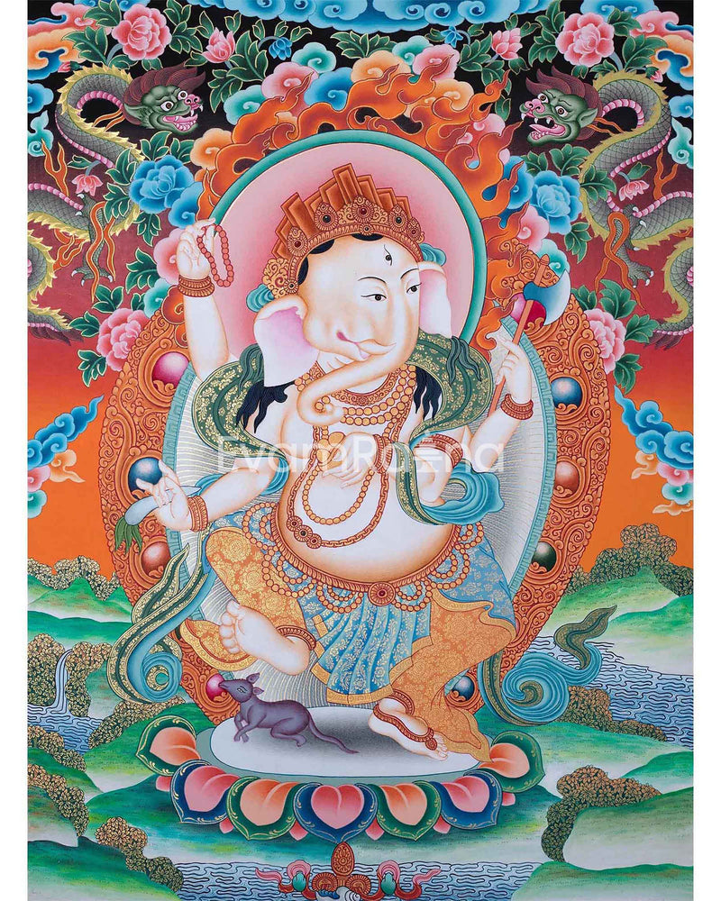 Original Hand Painted Ganesh Thangka