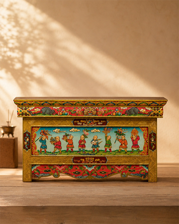Hand-carved Tibetan Table (Chokchi) | Foldable Altar Table