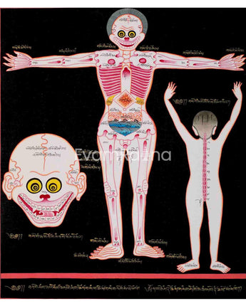 Human Skeleton Thangka