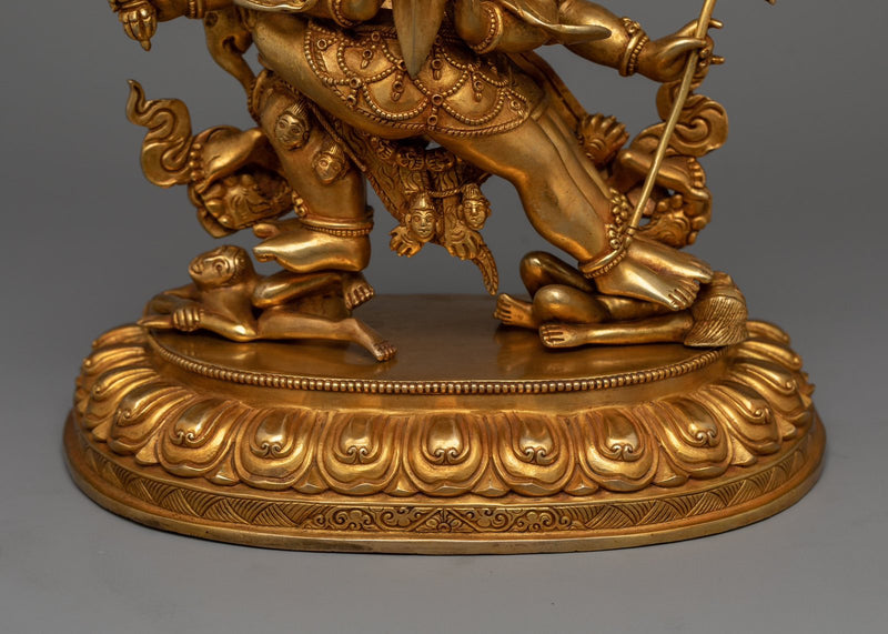 Gold Gilded Buddhist Statue | Authentic Handmade Statue of Vajrakumara