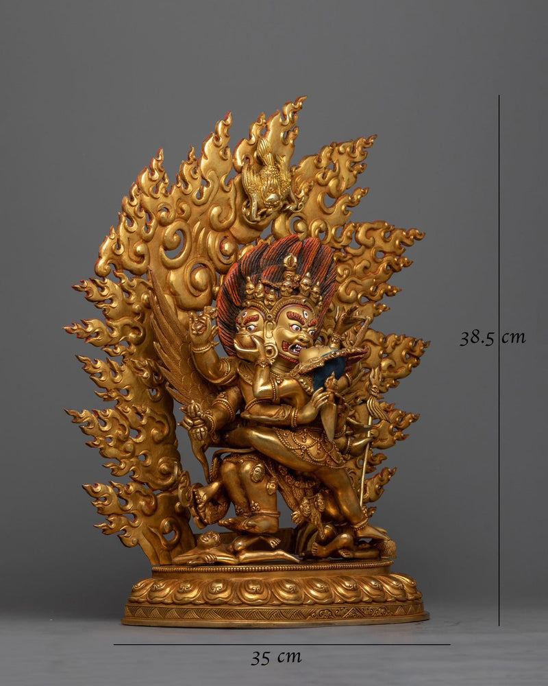 Gold Gilded Buddhist Statue | Authentic Handmade Statue of Vajrakumara