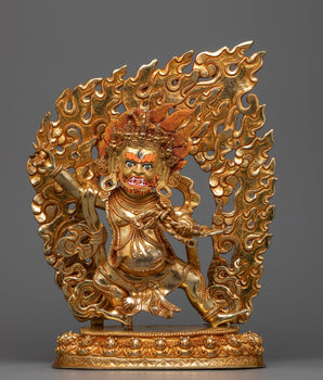 Majestic Vajrapani Kadampa Statue | 24K Gold Gilded Dharmapala