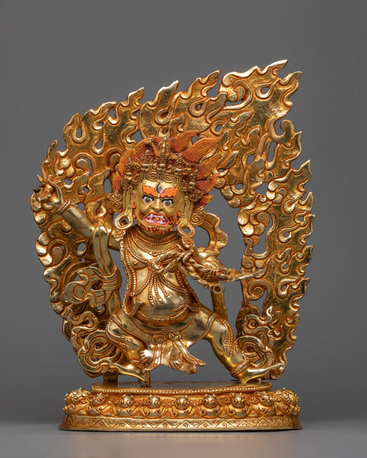 Majestic Vajrapani Kadampa Statue | 24K Gold Gilded Dharmapala