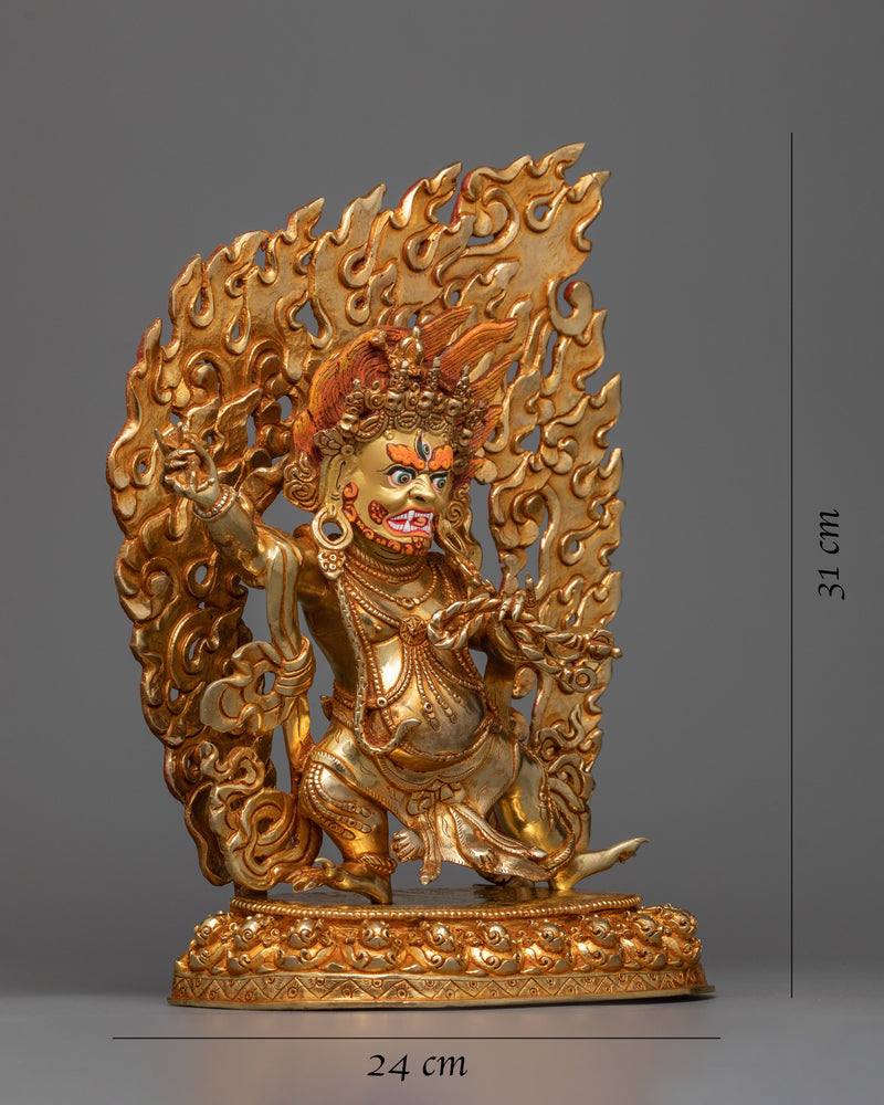 Majestic Vajrapani Kadampa Statue | 24K Gold Gilded Dharmapala