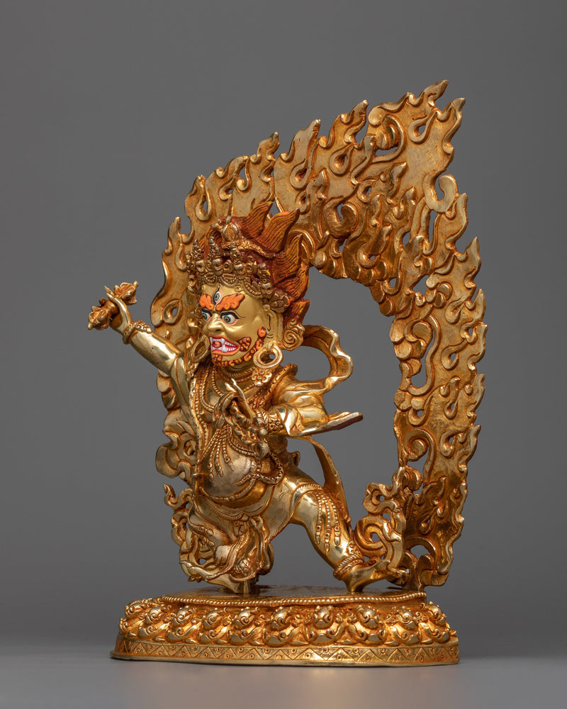 Majestic Vajrapani Kadampa Statue | 24K Gold Gilded Dharmapala