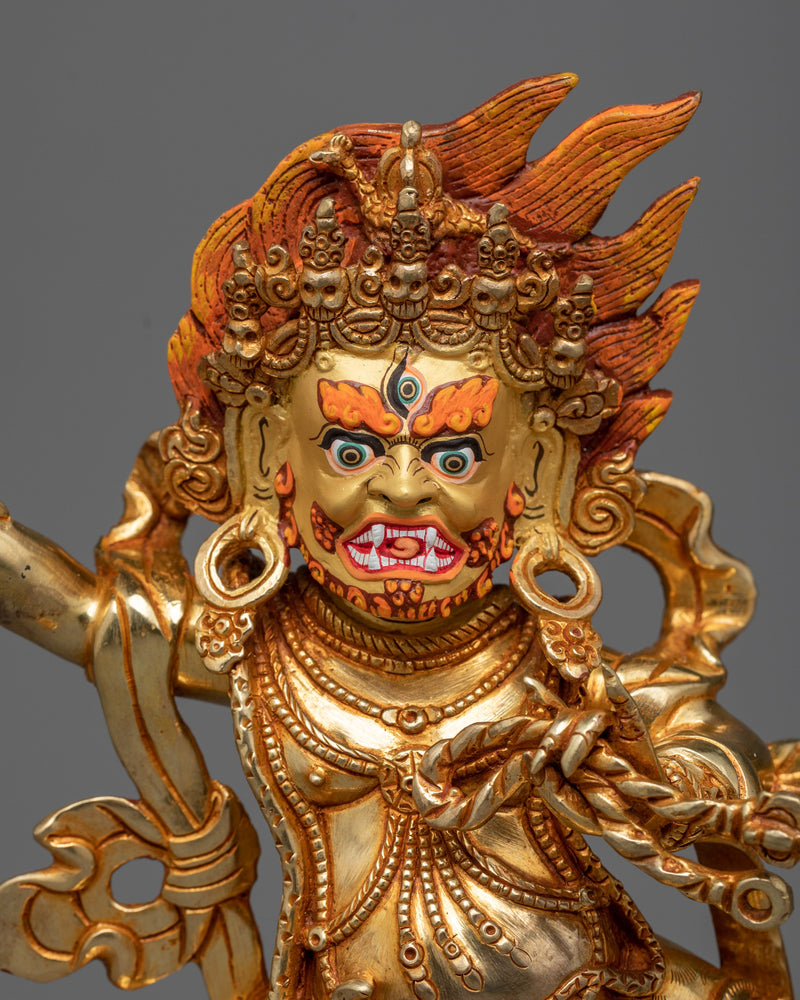 Majestic Vajrapani Kadampa Statue | 24K Gold Gilded Dharmapala