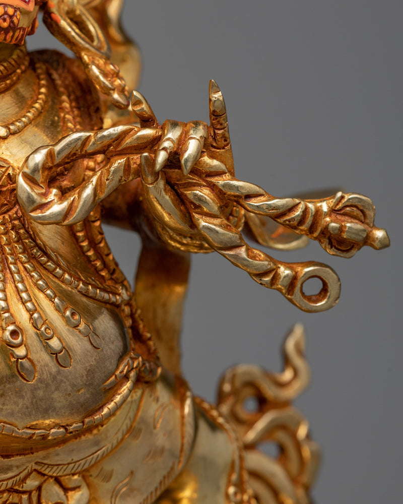 Majestic Vajrapani Kadampa Statue | 24K Gold Gilded Dharmapala