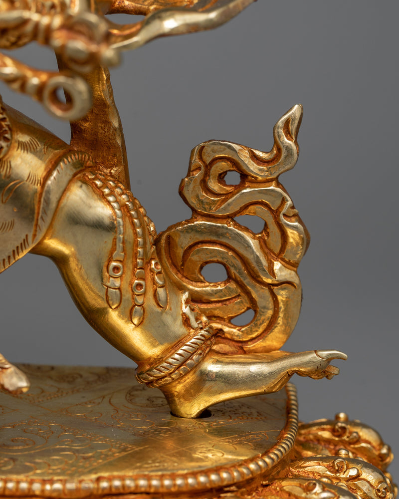 Majestic Vajrapani Kadampa Statue | 24K Gold Gilded Dharmapala