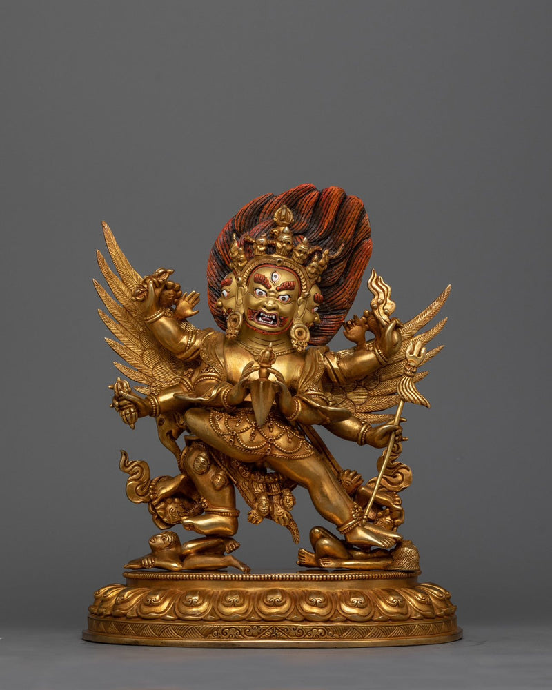 Gold Gilded Buddhist Statue | Authentic Handmade Statue of Vajrakumara